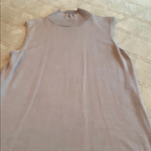 Lord & Taylor Tops - Putty colored 100% silk turtle neck tank